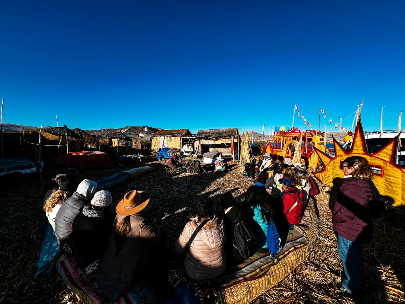 Ilhas flutuantes dos Uros no Lago Titicaca